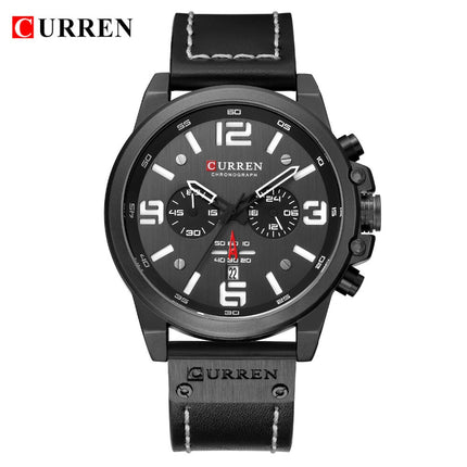 Men's Business Casual Quartz Wrist Watch, Leather Strap Analog Male Dress Watch