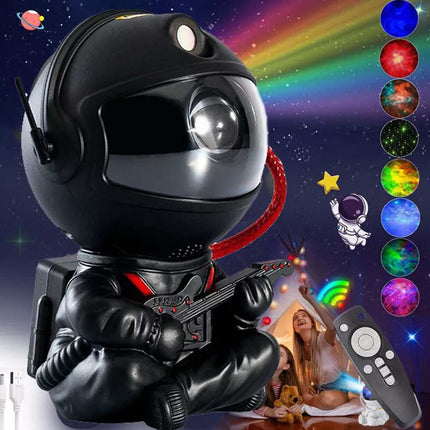Astronaut Guitar Starry Projector Galaxy Night Light Lamp Space Nebula Star w/Remote