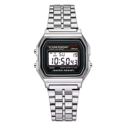New Classic Retro Digital Unisex Silver Bracelet Watch With Watch Box