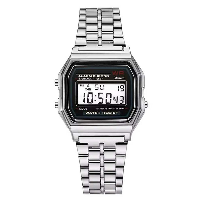 Retro Silver Digital Bracelet Watch with Gift Box