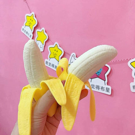 2 Pack Peeled Banana Squishy Toy Slow Rising Simulation Stress Relief Play