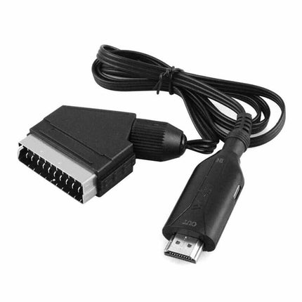 Portable Scart To HDMI Converter with USB Cable Video Audio Adapter For HD TV