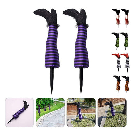 1‑Piece Halloween Witch Leg Prosthetic Ornament, Outdoor Yard Party Decor Prop