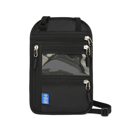 RFID Blocking Neck Passport Holder Anti-Theft Travel Document Wallet