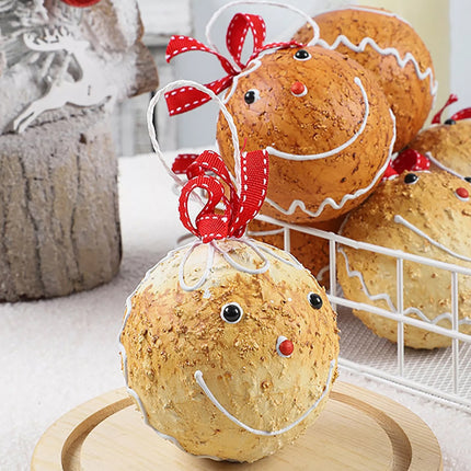 6Pcs Gingerbread Christmas Baubles, Xmas Tree Hanging Ornaments Decorations