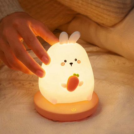 Cute Animal LED Night Light Silicone Bedside Table Lamp Kids Gift Rechargeable