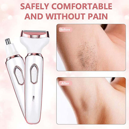 Cordless 4 in 1 Electric Lady Shaver Rechargeable Painless Razor Bikini Trimmer