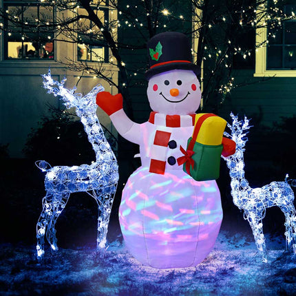 5ft Christmas Inflatable Snowman Decoration Xmas LED Light Up Outdoor Yard