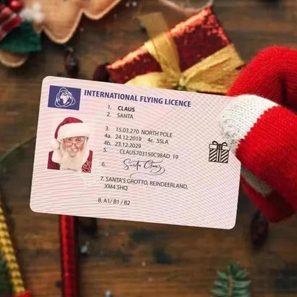 10Pcs Santa Claus Sleigh-Themed International Driving Licence Christmas Gifts