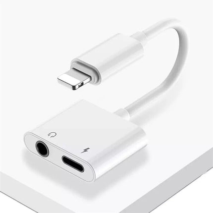 2-in-1 iPhone Jack to 3.5mm Splitter AUX Headphone & Charger with Call Support