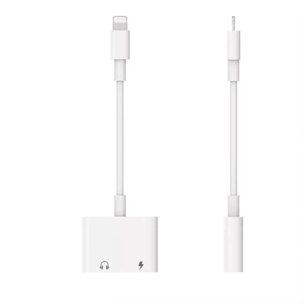 2-in-1 iPhone Jack to 3.5mm Splitter AUX Headphone & Charger with Call Support