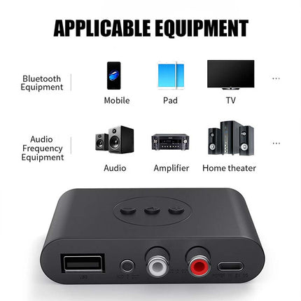 NFC Bluetooth 5.0 Wireless Receiver 3.5mm AUX to 2 RCA Audio Stereo Adapter