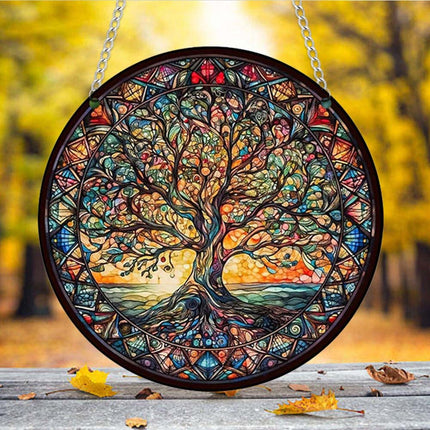 3 Pcs Tree of Life Acrylic Hanging Ornament Indoor Outdoor Home Garden Wall Art Decor