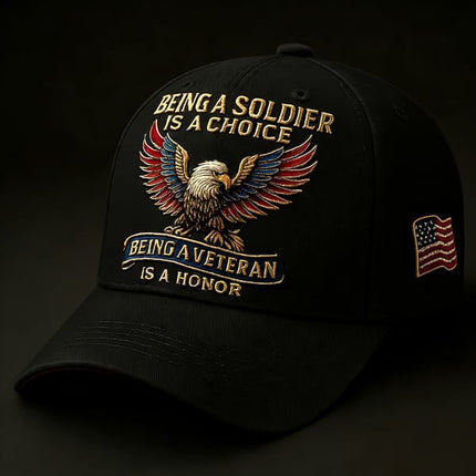 Veteran Commemorative Baseball Cap - "Being a Soldier" Embroidered Patriotic Camo Hat