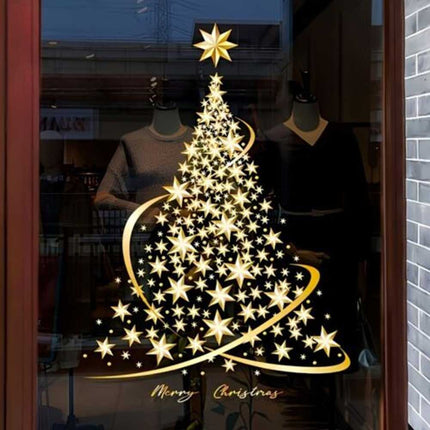 2PCS Christmas 2025 Christmas Sticker Christmas Tree Window Decal Home