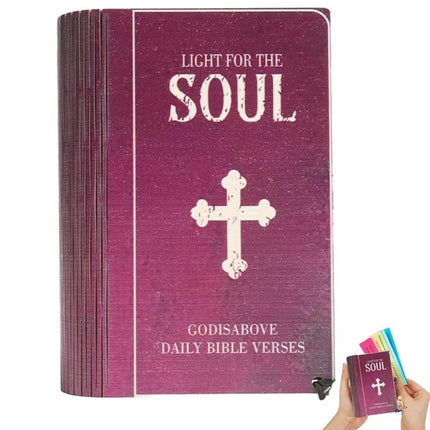 Handmade Wooden Bible Verses Box + 150PCS Daily Scripture Verse Cards
