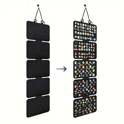 "5 Levels Foldable Felt Jewelry Organizer Wall Hanging Earring Display Bag Storage Bag
"
