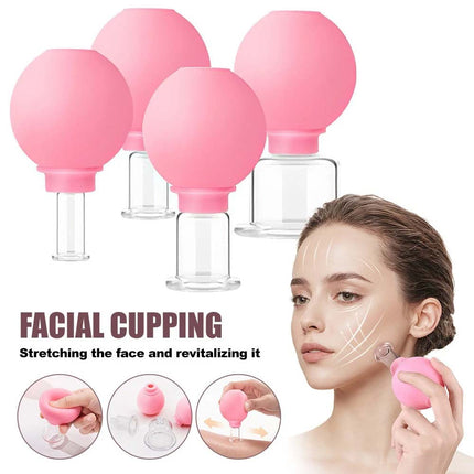 4PCS Facial Cupping Set Glass Face Massage Skincare Tool