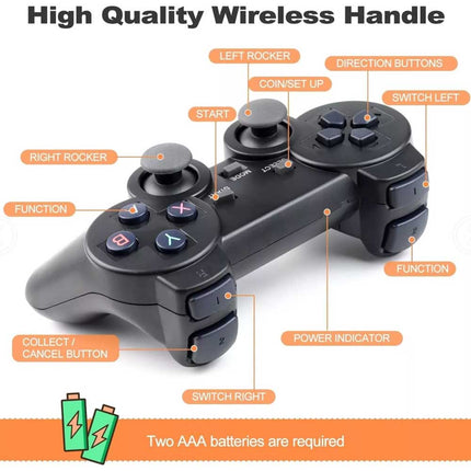 Retro Video Game 64G Stick Console - 20000+ Games 2 Wireless Controller 4K HDMI TV