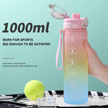 Sports 0.8/1L Water Bottle Gym Drinking Leakproof Bottle With Straw BPA-Free