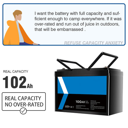 Gentrax 12V 100Ah LiFePO4 Lithium Battery BMS Solar Boat RV Marine Camping Power