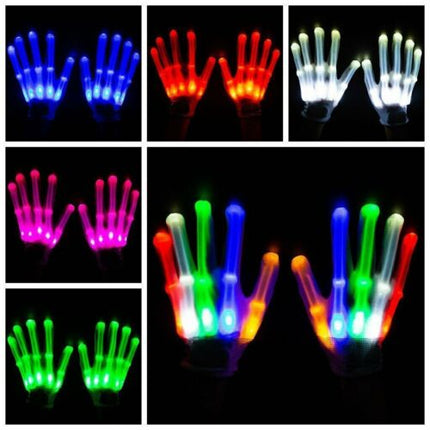 Flash House LED Gloves Flashing Finger Light Up Rave Party Doof Glow In the Dark