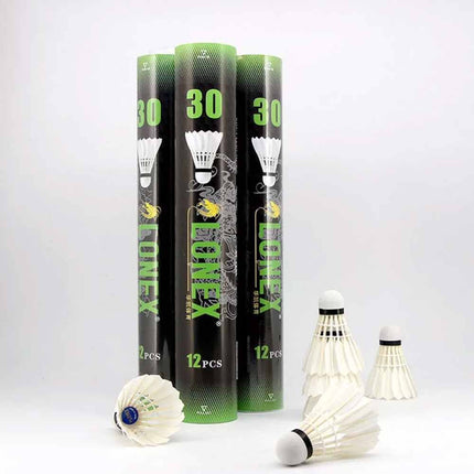 12PCS Goose Feather Shuttlecocks Badminton Outdoor Sport White Shuttlecock