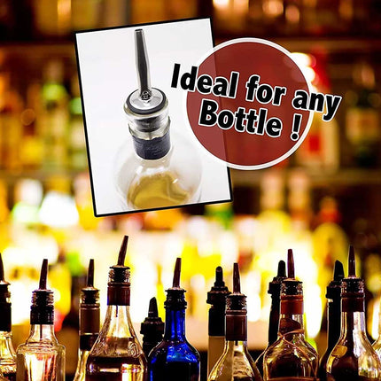 10 x Stainless Steel Bottle Spouts Oil Wine Liquor Pourer Dispenser Pour Stopper