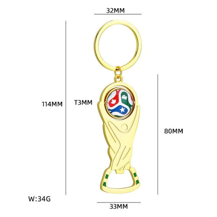 2PCS Mini 2026 FIFA World Cup Keychain Football Pendant Bottle Opener for Football Fans