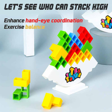 48Pcs Tower Balance Stacking Blocks Game Team Toys Gifts for Kids Adults