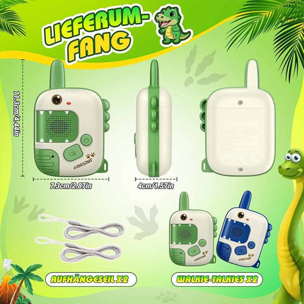 Dinosaur Kids Walkie Talkie Toy for 3-9 Year Old Boys Girls Outdoor Camping Gift