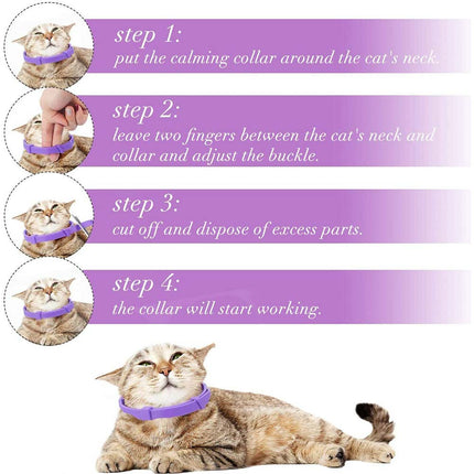 3X Calming Collar 38CM for Cat Natural Lavender Pheromone Cat Calming Collars US