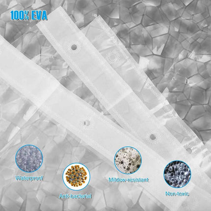 EVA Shower Curtain Waterproof Mildew Resistant 180×200CM Bathroom Bath Decor