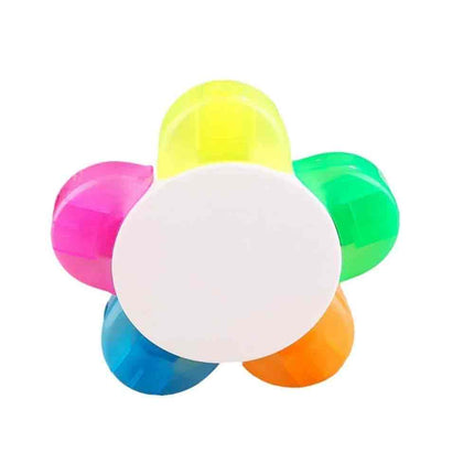 5 in 1 Flower Shaped Highlighter Pen, Multi-Colour Novelty Art Craft Stationery