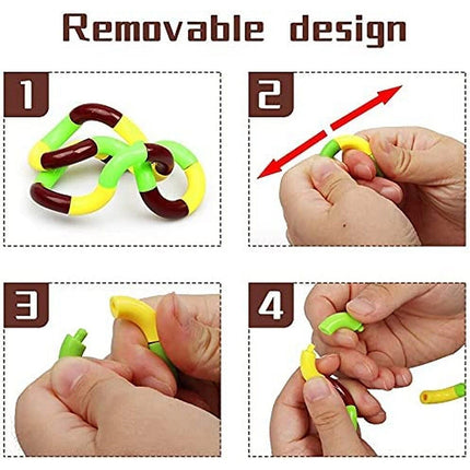 3 Pack Flexible Twist Fiddle String Toy, Sensory Stress Relief Fidget Aid for Anxiety & ADHD, Random Color