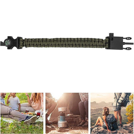 5-in-1 Paracord Survival Bracelet 7-Core Woven, Emergency Lifesaving Wristband for Outdoor Adventures