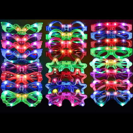 6X Random LED Light Up Sunglasses Glow in The Dark Party Supplies LED Glasses