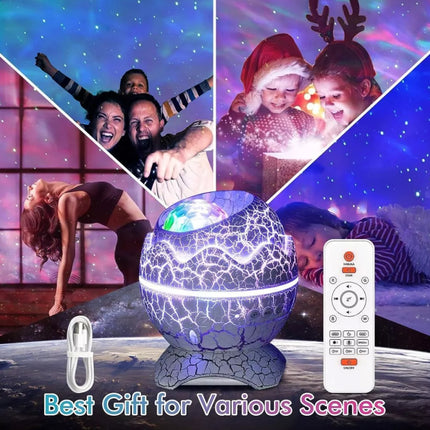 Dinosaur Egg Galaxy Star Projector Starry Light with Wireless Music Player