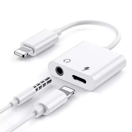 2-in-1 iPhone Jack to 3.5mm Splitter AUX Headphone & Charger with Call Support