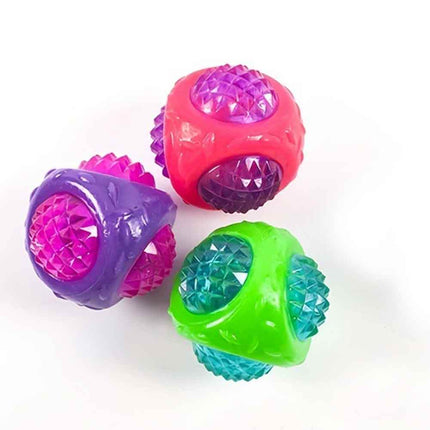Glow In Dark Dog Squeaky Balls Durable Interactive Play Toys