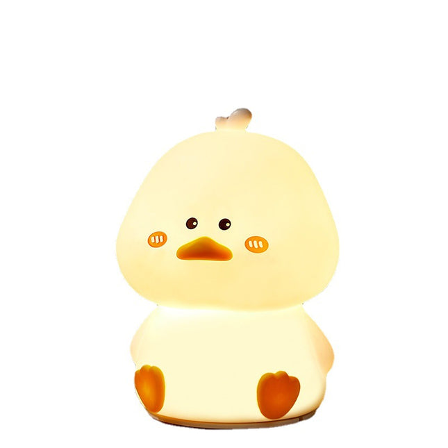 Silicone LED Night Light Duck Touch Bedside Lamp Kid Bedroom USB Rechargeable