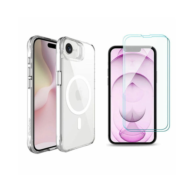 For iPhone 16e Case Compatible with Magsafe Cover Clear + TG Screen Protector