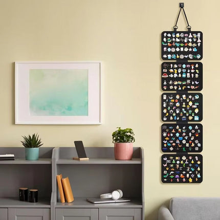 "5 Levels Foldable Felt Jewelry Organizer Wall Hanging Earring Display Bag Storage Bag
"