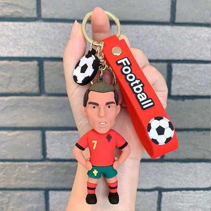 2pcs FIFA World Cup Keychain Keyrings Messi, Ronaldo Figures Gift