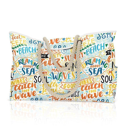 Beach Waterproof Bags for Women Tote Bag Extra Large with Zip for Travel Swim
