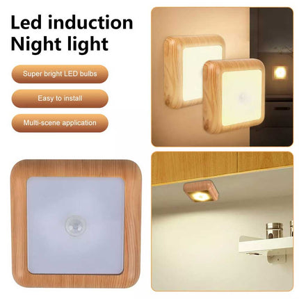 Motion Sensor 6 LED Night Light Battery Powered Indoor Closet Cabinet Wall Lamp