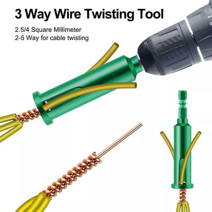 3Pcs Wire Stripper & Twisting Tool with 1/4" Chuck
