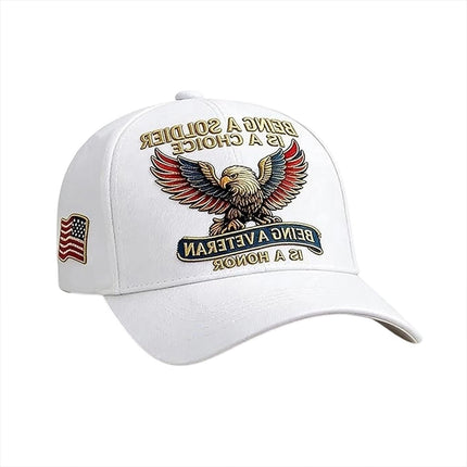 Veteran Commemorative Baseball Cap - "Being a Soldier" Embroidered Patriotic Camo Hat