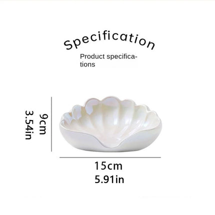 Ceramic Seashell Soap Dish, Draining Non-Slip Soap Box Bathroom Accessory