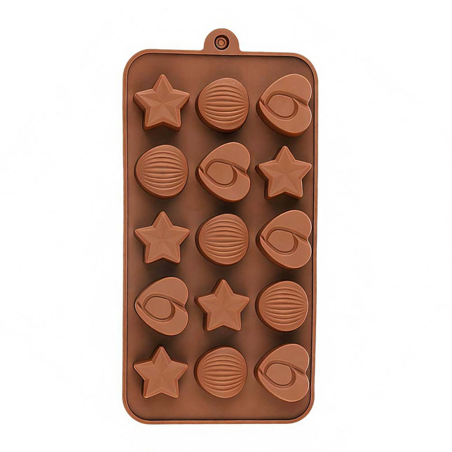 Chocolate Baking Silicone Cake Mould Ice Tray Candy Jelly Mold Nuts & Star Shaped